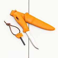 Orange kniv med tändstål BIO