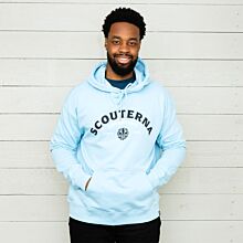 Hoodie Adventure Ljusblå på modell