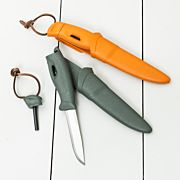 Orange kniv med tändstål BIO